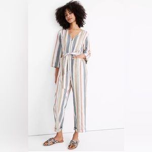 Madewell V-Neck Tie-Waist Jumpsuit Size 0